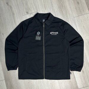 BNWT Afends - Spaced - Recycled Men's Black Coach Jacket - Size Medium